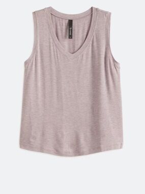 MPG Sleeveless V-Neck Tank in Dusty Mauve